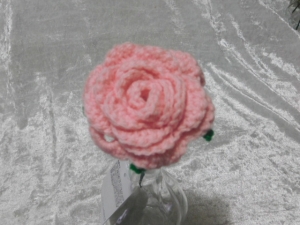 Crochet Open Rose - Baby Pink